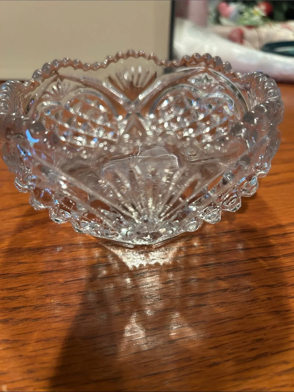 Crystal Decorative Bowl - Clear Glass Home Accent